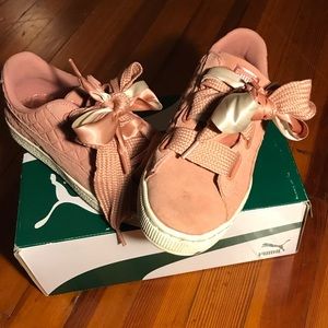 pink suede pumas